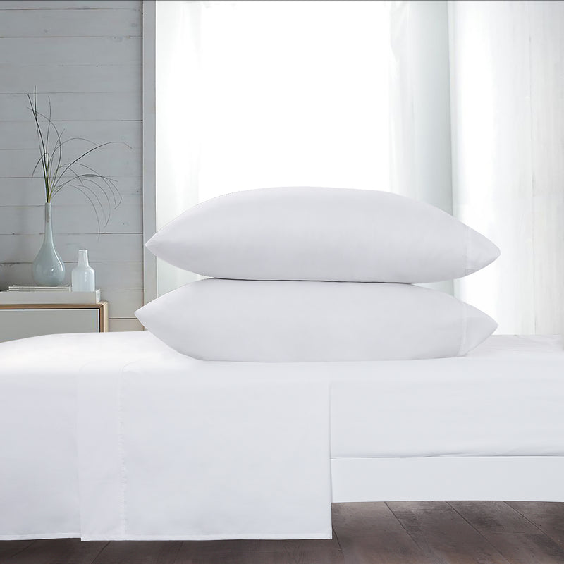 200 Thread Count Cotton/Polyester Linens  (White)