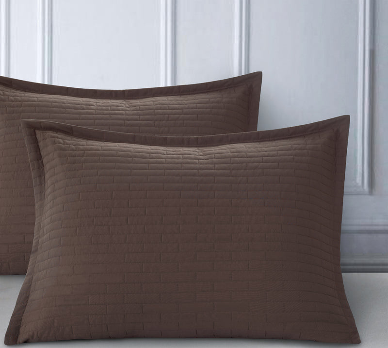 120 GSM Luxury Microfiber Coverlets & Shams (Brown)