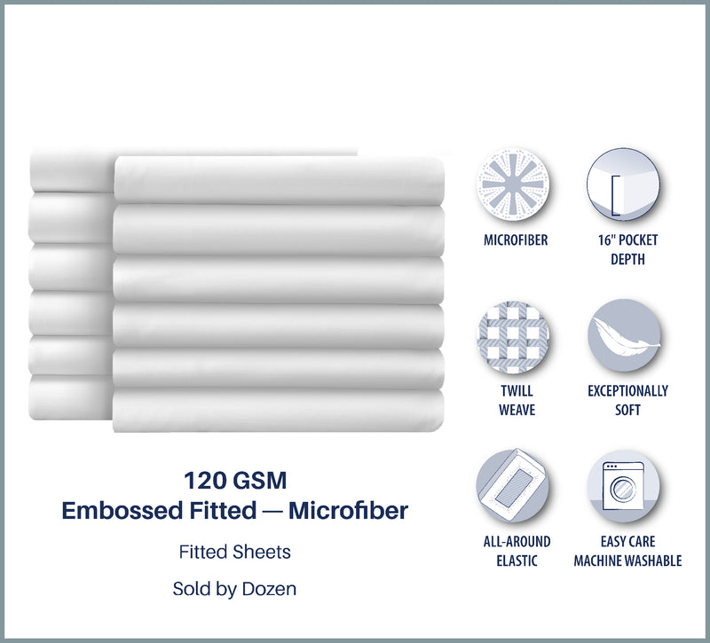 120 GSM Luxury Embossed Stripe Microfiber Linens  (White)