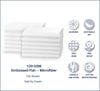 120 GSM Luxury Embossed Microfiber Linens  (White)