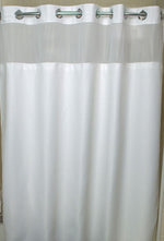 HANG2IT Shower Curtains-Deluxe Waffle-Built in Hooks for Hanging (White)