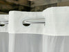 HANG2IT Shower Curtains-Millennium Buckle-Built in Hooks for Hanging (White)