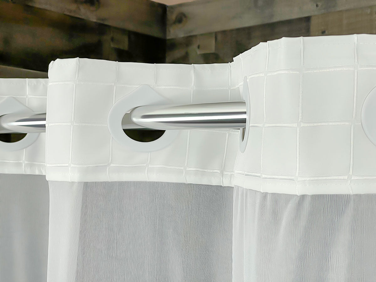 HANG2IT Shower Curtains-Millennium Buckle-Built in Hooks for Hanging ( –  South Point Hospitality