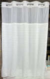 HANG2IT Shower Curtains-Millennium Buckle-Built in Hooks for Hanging (White)