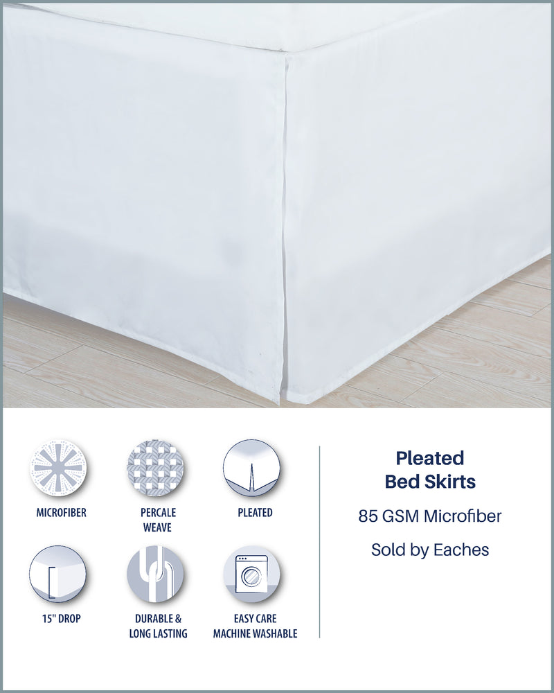 85 GSM Microfiber Pleated Bed Skirt CLOSEOUTS (Ivory)