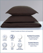 120 GSM Luxury Microfiber Coverlets & Shams (Brown)