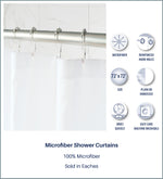 85 GSM Microfiber Shower Curtains (White)